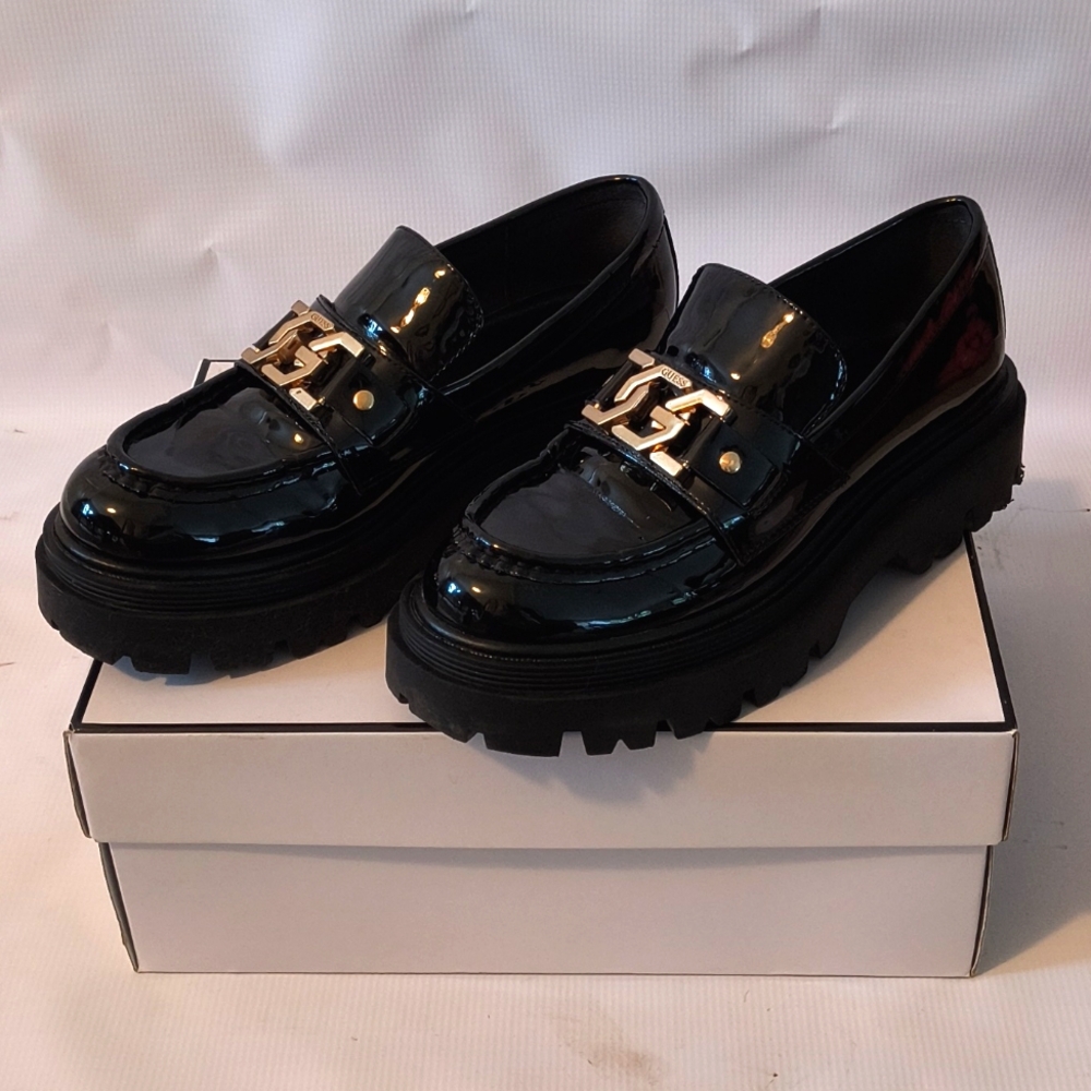 - Guess keates platform loafers in black size 7